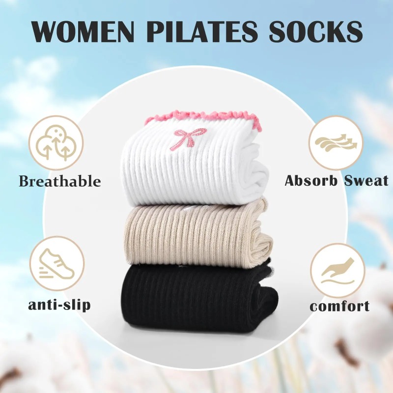 Pilates & Yoga Unleashed International Academy - Профессиональные носки для йоги, хлопковые с